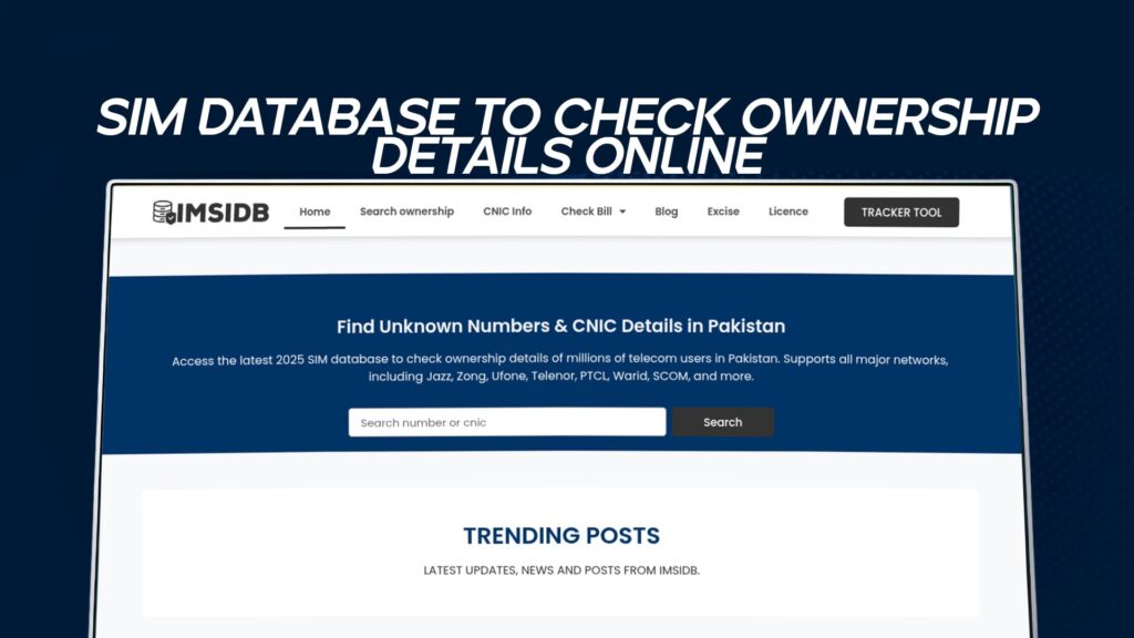 SIM Database to Check Ownership Details Online