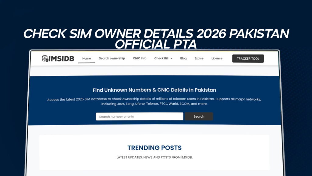Check SIM Owner Details 2026 Pakistan | Official PTA