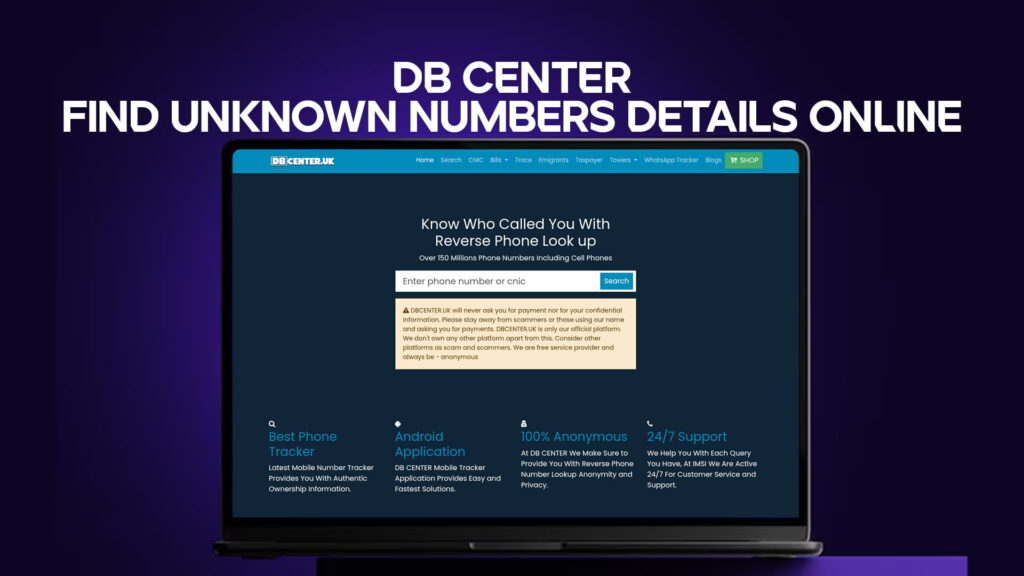 DB Center - Find Unknown Numbers Details Online