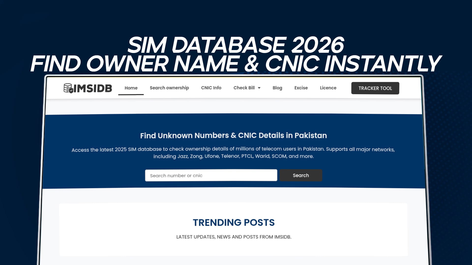 SIM Database 2026 - Find Owner Name & CNIC Instantly